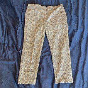 Soho Women’s Beige Checkered Dress Pants